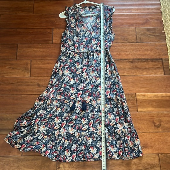 Sangria Frilly Sleeve Maxi Dress Size Small Floral Blue - Picture 8 of 8